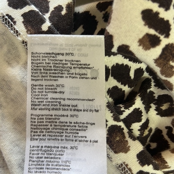 Olsen Europe Cheetah / Leopard Print Round Neck Top Size S-M/8 - Picture 10 of 12
